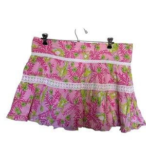 Lily Pulitzer Vintage Monkey Print tiered print lace mini Skirt